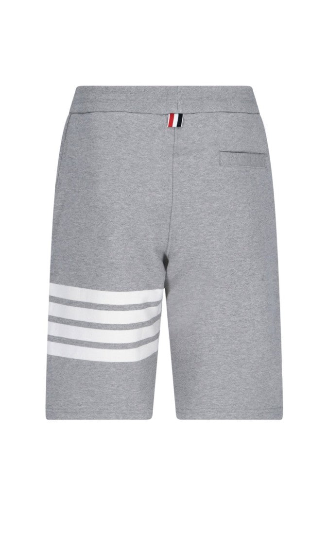 Thom Browne Tailored Grey Cotton Shorts With Practical Pockets