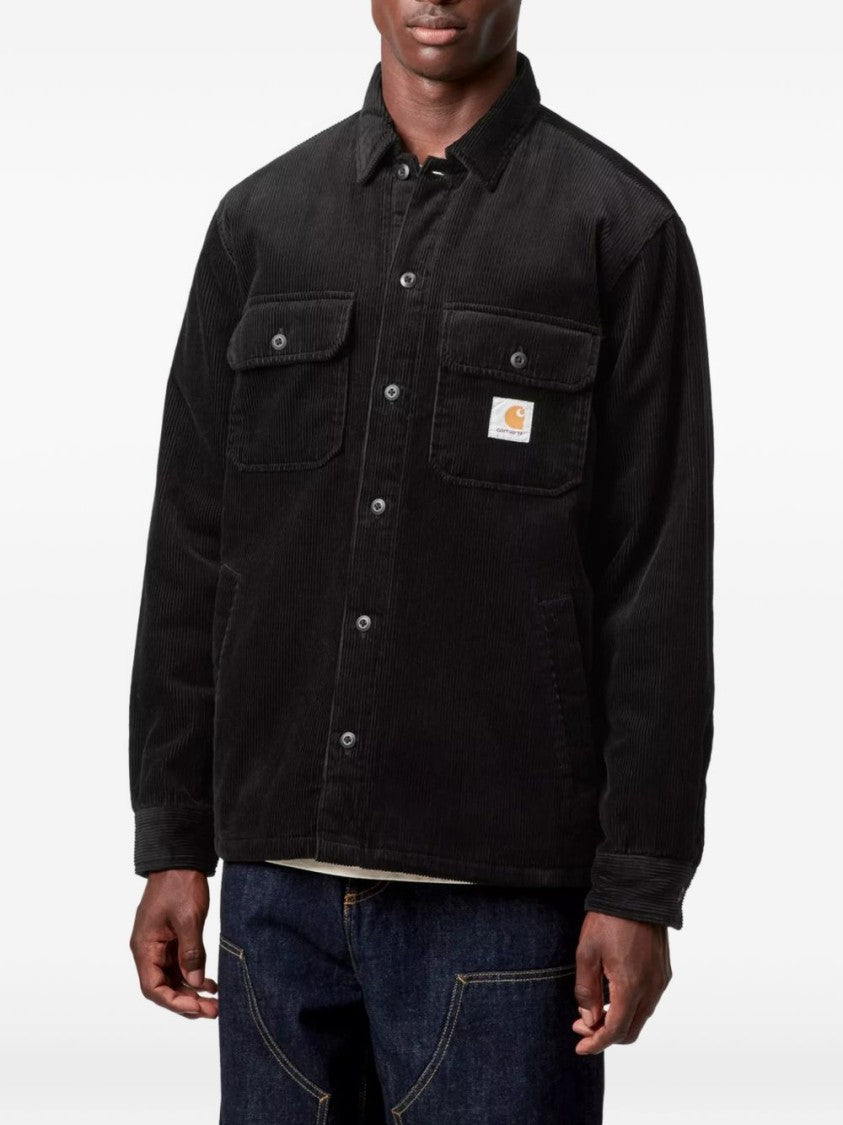 Carhartt Wip Black Structured Flap Pocket Corduroy Jacket