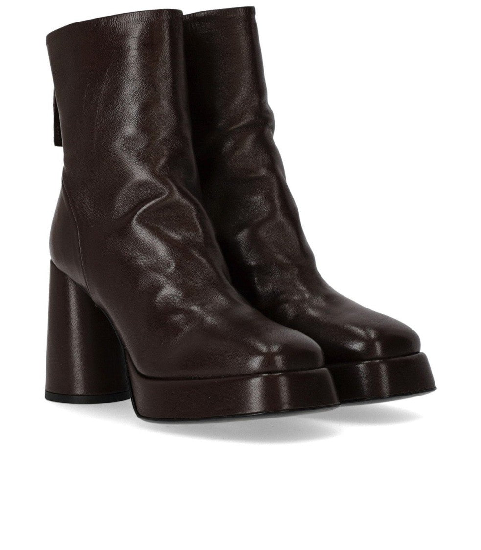Halmanera Lara Dark Brown Heeled Ankle Boot