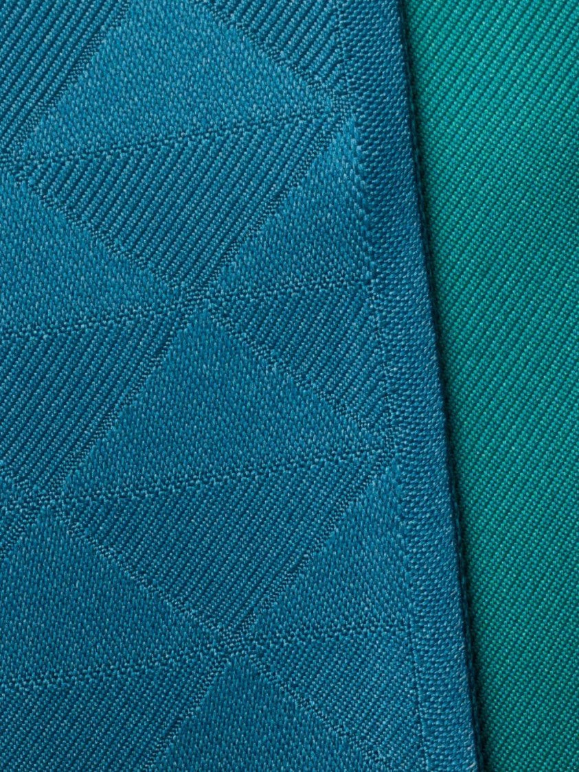 Prada Gradient Turquoise Scarf With Geometric Pattern