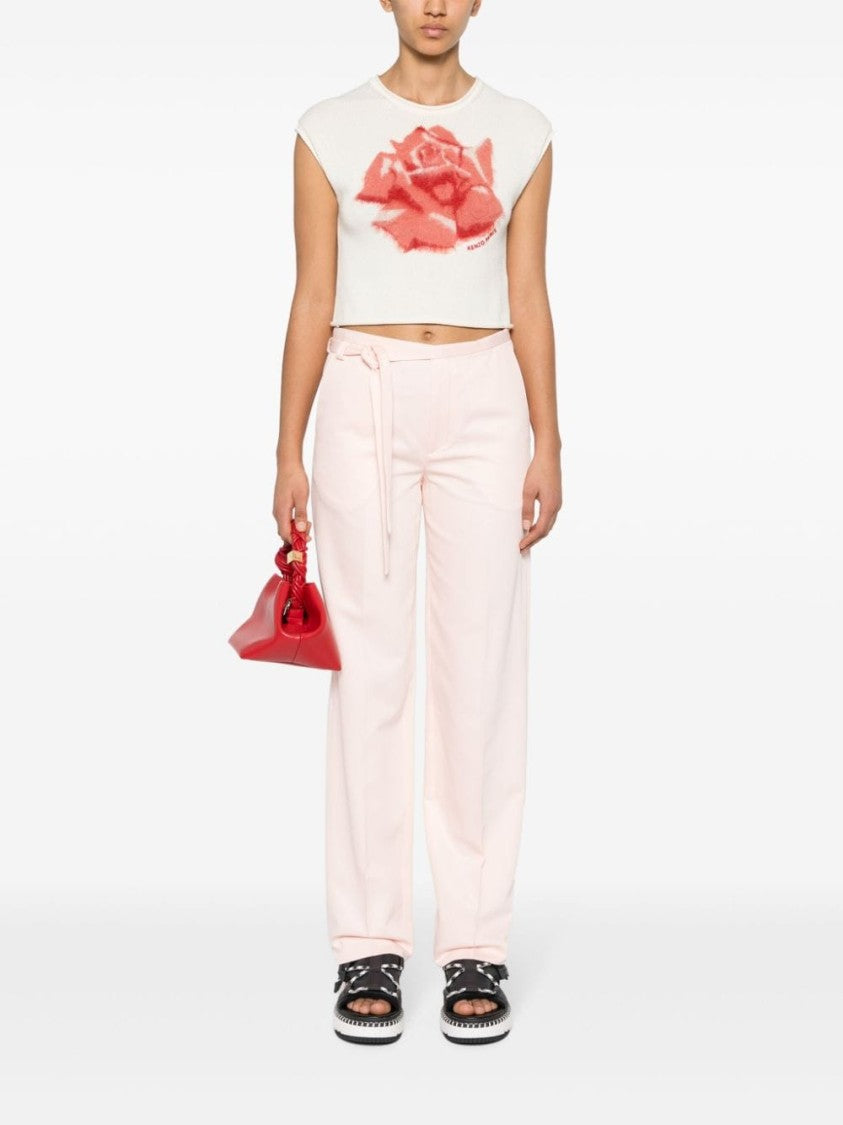 Kenzo Light Pink Straight Leg Trousers