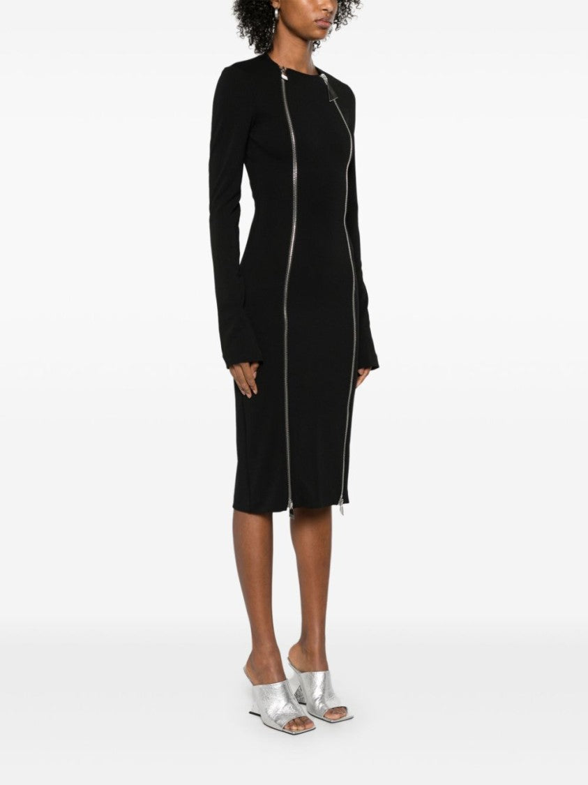 The Attico Fitted Black Midi Dress