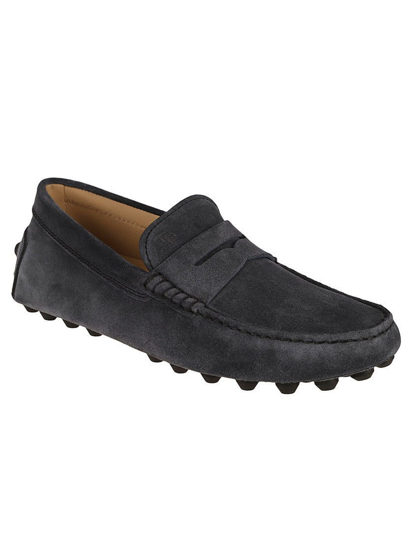 Tod's Blue Calfskin Slip-On Shoes