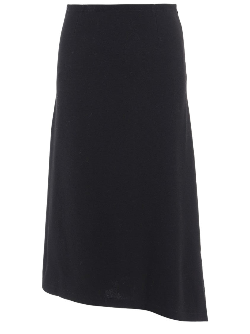 Niccolò Pasqualetti Black Asymmetrical Hem Midi Skirt