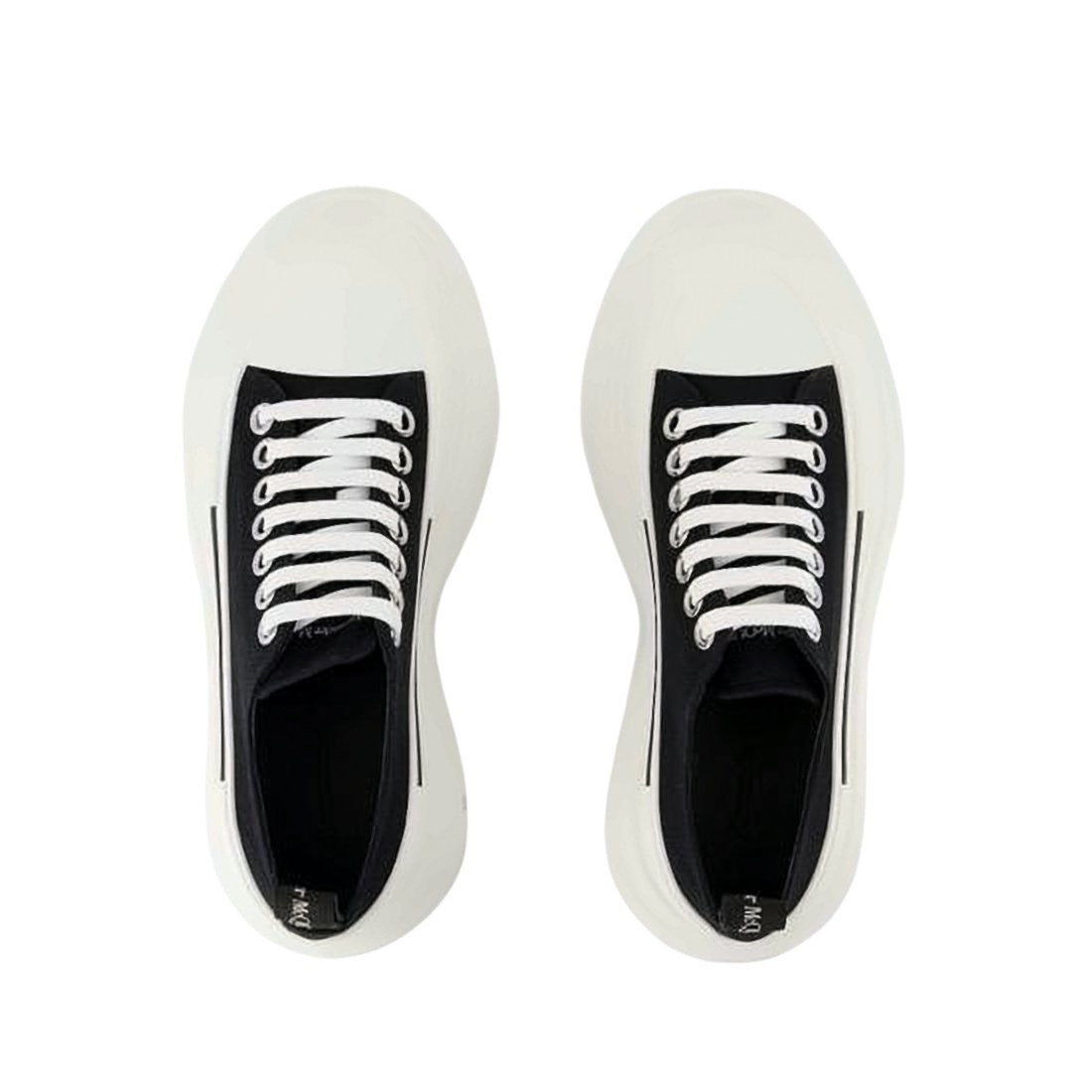 Alexander Mcqueen Black Cotton Sneakers With White Rubber Sole