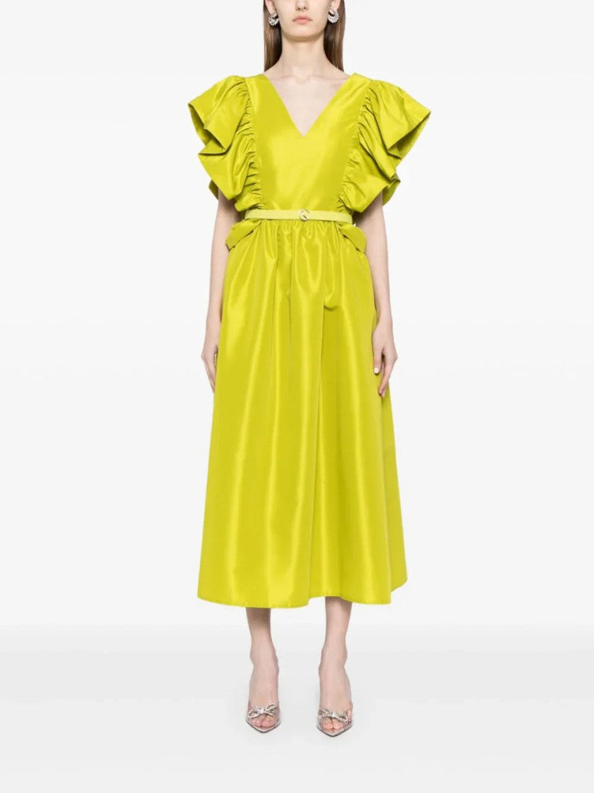 Saiid Kobeisy Taffeta Dress With Gathered Sleeves