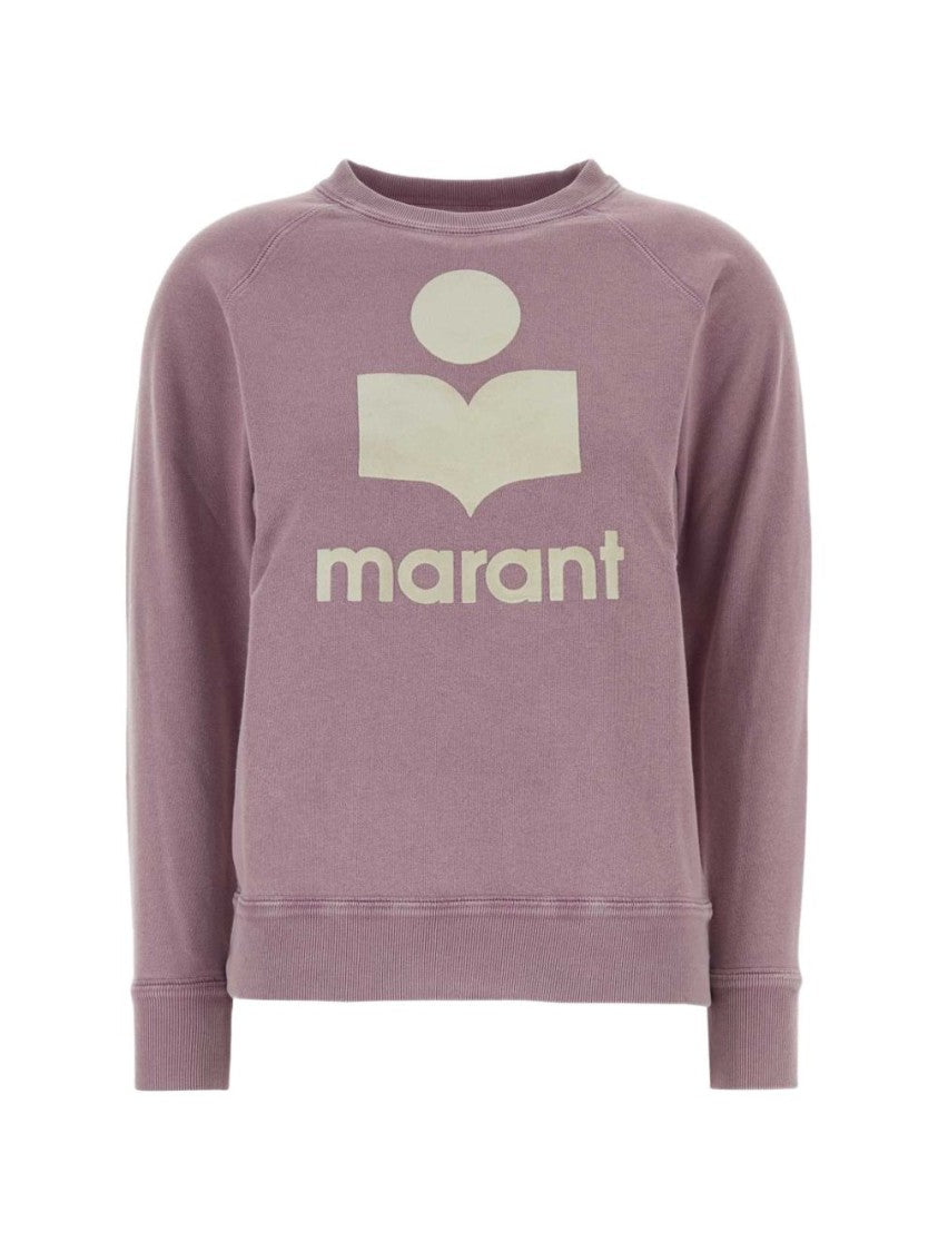 Isabel Marant Étoile Grey Relaxed-Fit Graphic Logo Ribbed Sweater