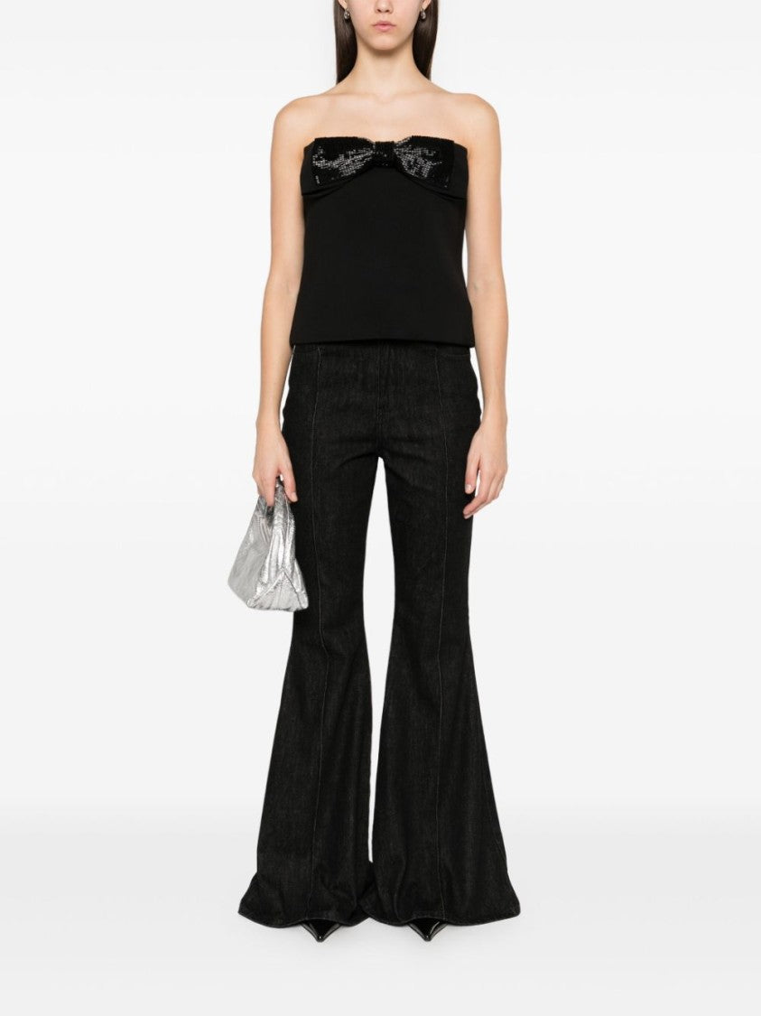 Self-Portrait Strapless Black Bandeau Top