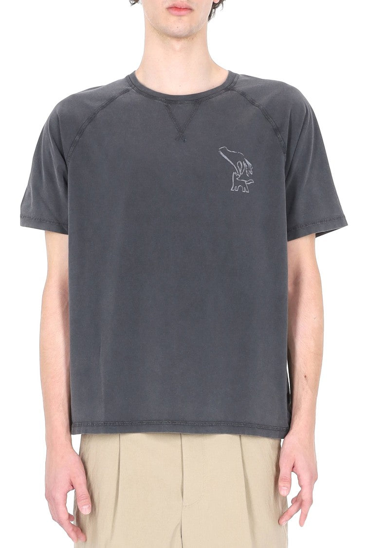 Maison Kitsuné Fountain Stamp Faded Cotton T-Shirt