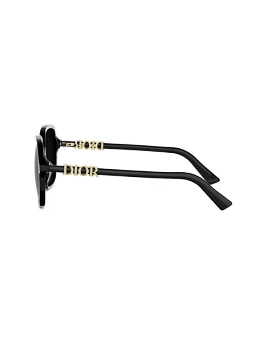Dior Black Treasure S1i Rectangular Gold Sunglasses
