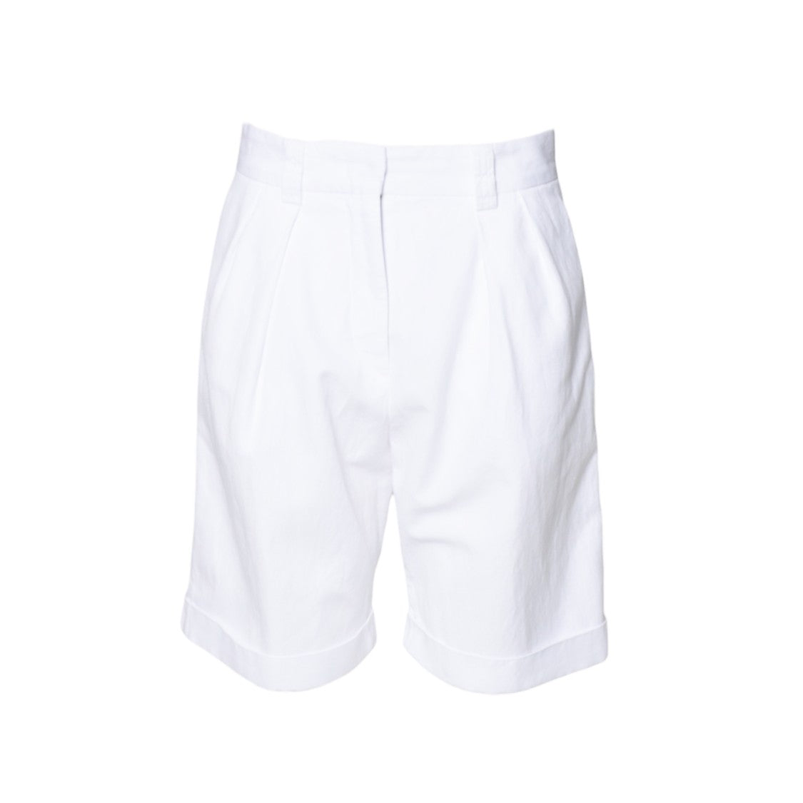 Aspesi White Cotton-Linen Gabardine Bermuda Shorts