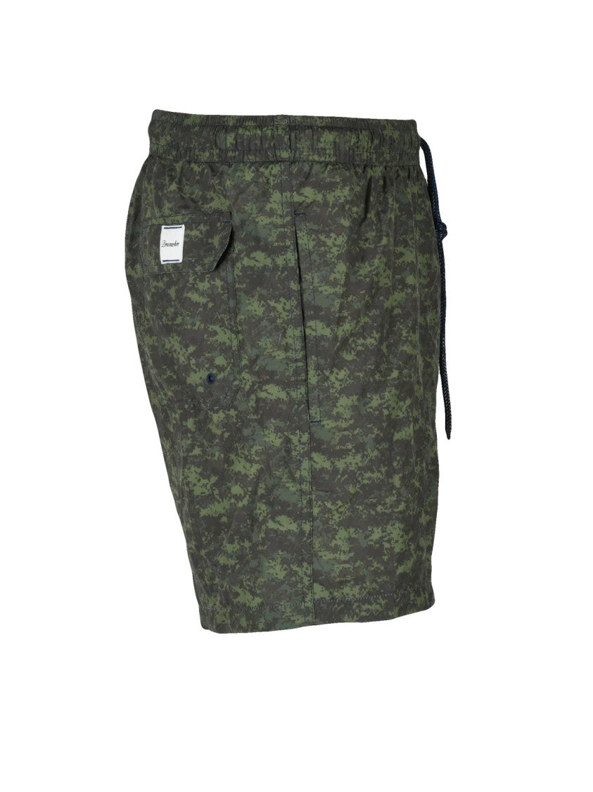 Drumohr Green Camouflage Print Swim Shorts