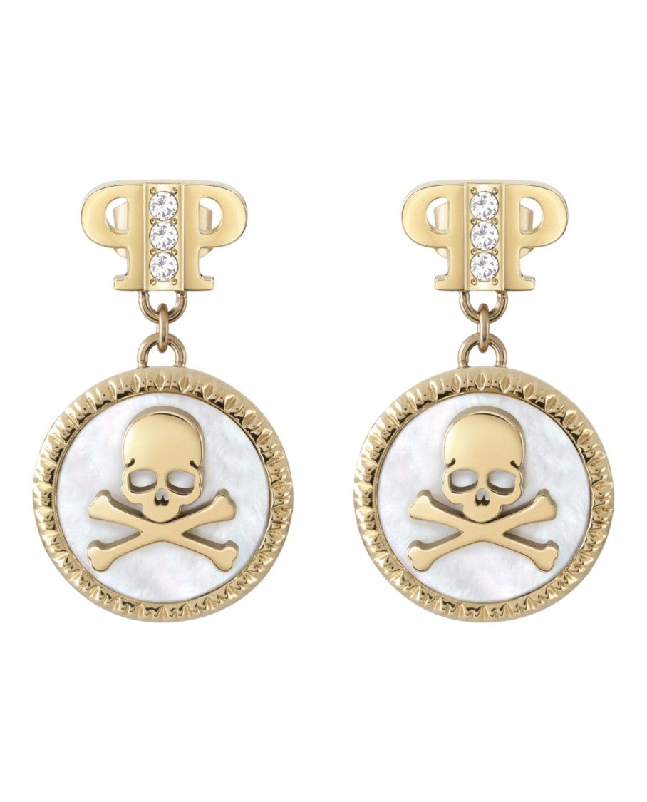 Philipp Plein Plein Mini Logo Crystal Dangle Earrings