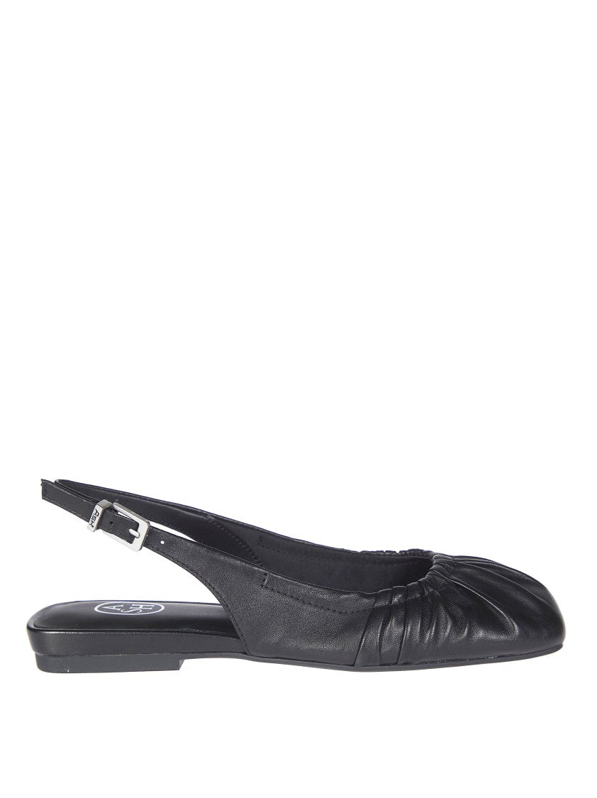 Ash Gathered Slingback Silhouette Flats
