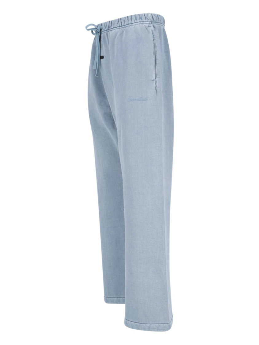 Fear Of God Essentials Beige Relaxed Wide-Leg Tonal Embroidered Trousers