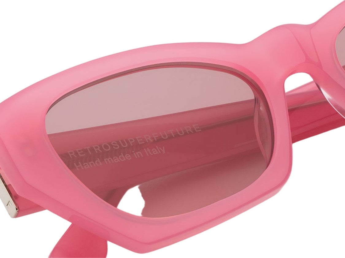 Retrosuperfuture Pink Amata Estate Fragola Translucent Oversized Square Sunglasses