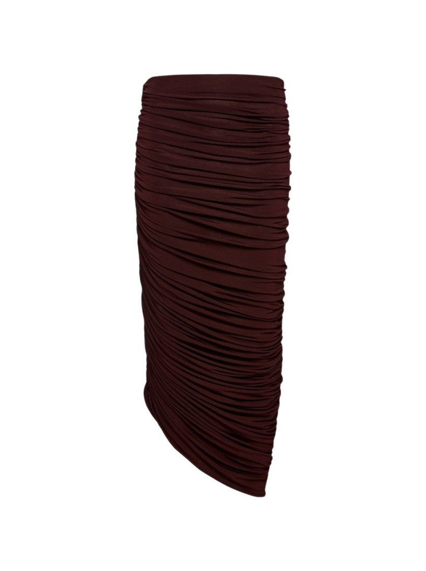 Magda Butrym Asymmetrical Midi Skirt Bordeaux