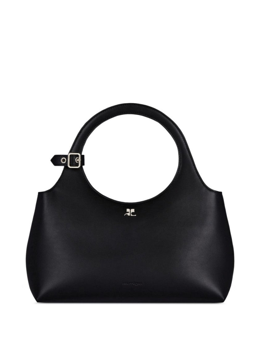 Courrèges Black Handbag With Concealed Zip And Versatile Strap