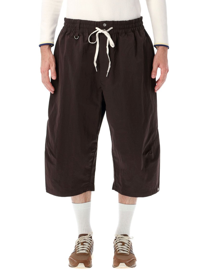 Adidas X Y-3 Brown Rip Knee-Length Elastic Shorts
