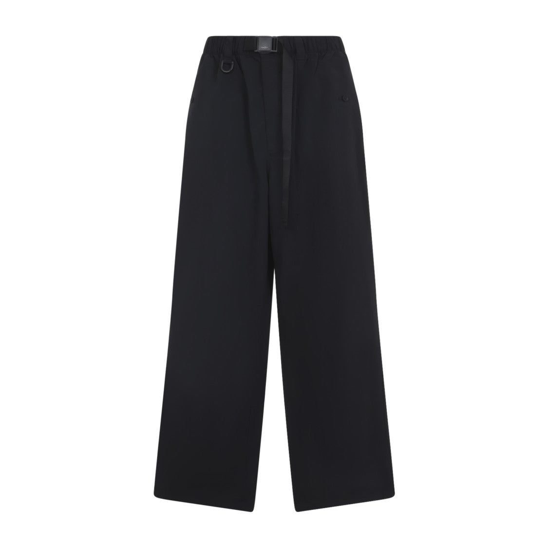 Y-3 Wide-Leg Black Nylon Trousers With Adjustable Cuffs And Functional Pockets