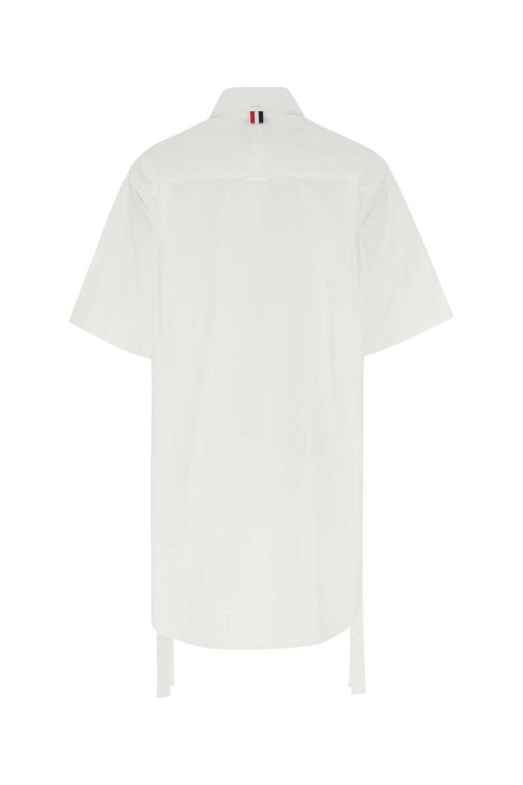 Thom Browne White Poplin Shirt Mini Dress