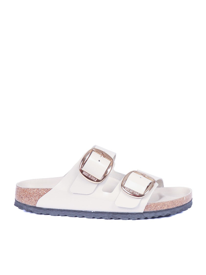 Birkenstock Oyster Arizona Natural Leather Slide Sandal