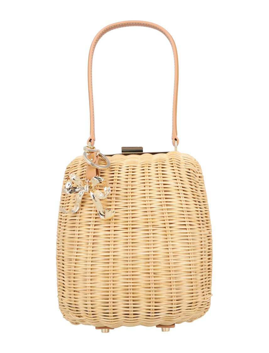 Self-Portrait Structured Rattan Bag