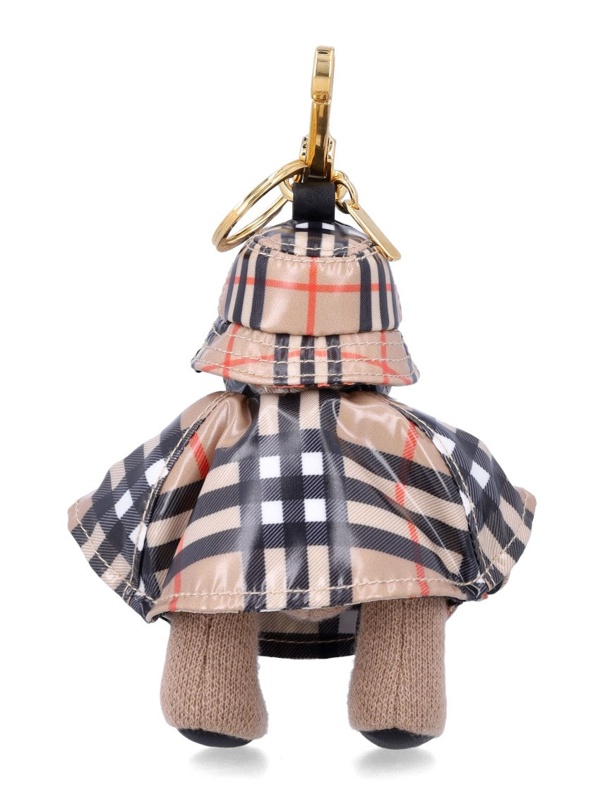 Burberry Cashmere Bear Keyring With Check Poncho