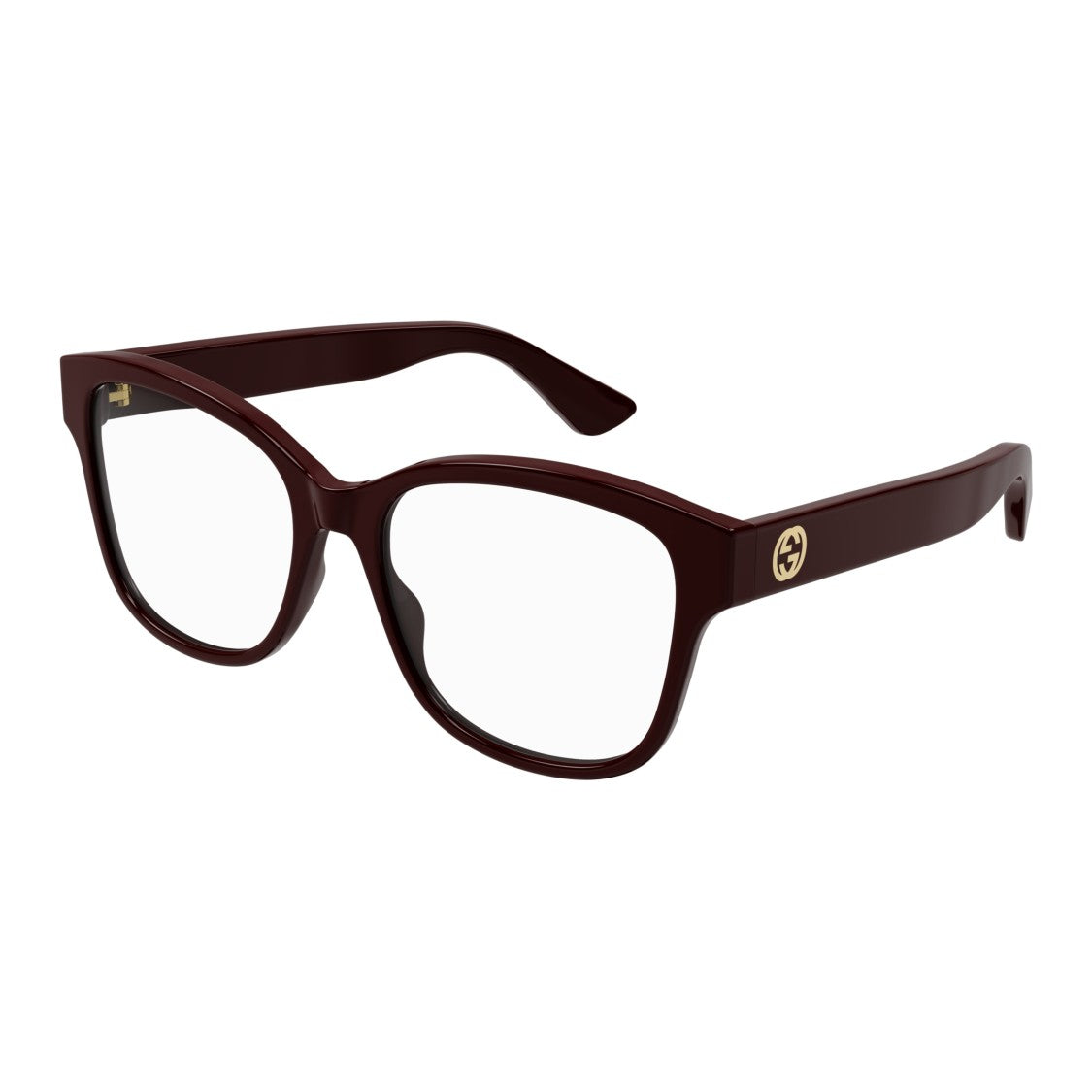 Gucci Gg1340o Oversized Square Frame Burgundy Eyeglasses