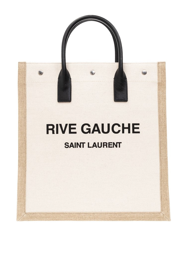 Saint Laurent Structured Beige Tote Bag With Contrasting Sides