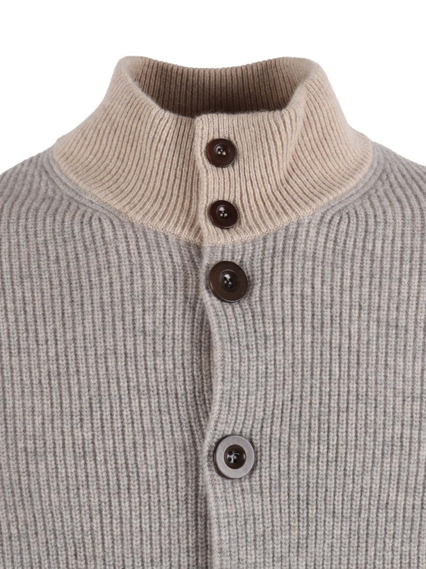 Ballantyne Ribbed Knit Wool Bomber Jacket