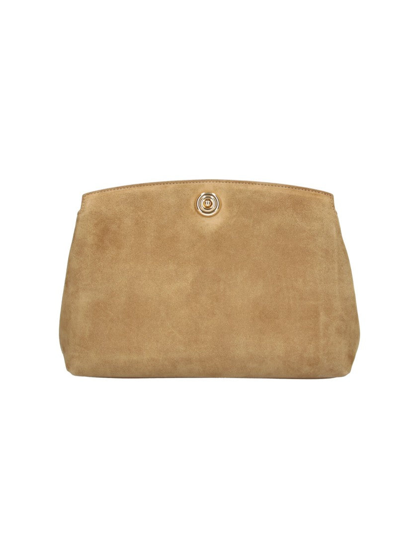 Liffner Trapezoidal Brown Suede Handbag