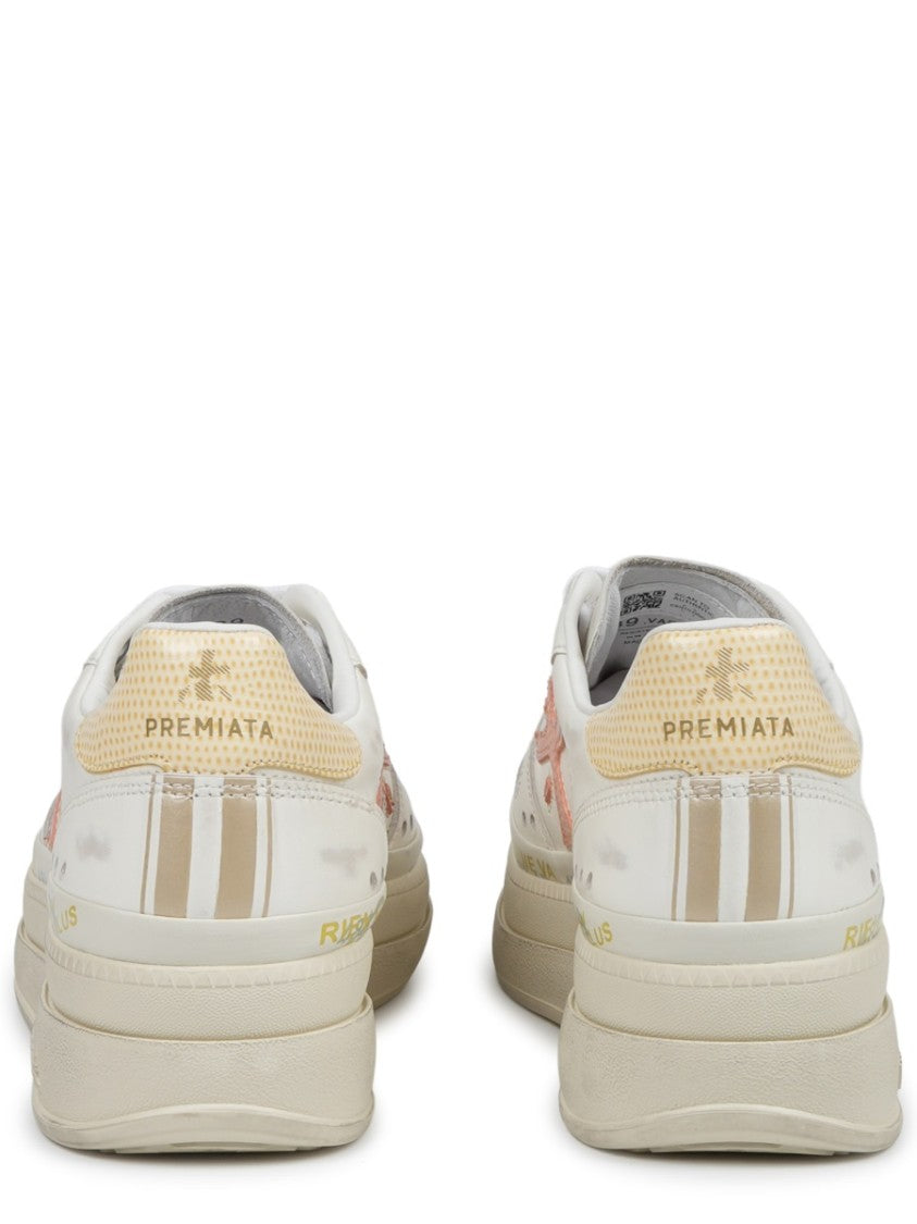 Premiata Micol Calfskin Elevated Sole Sneakers