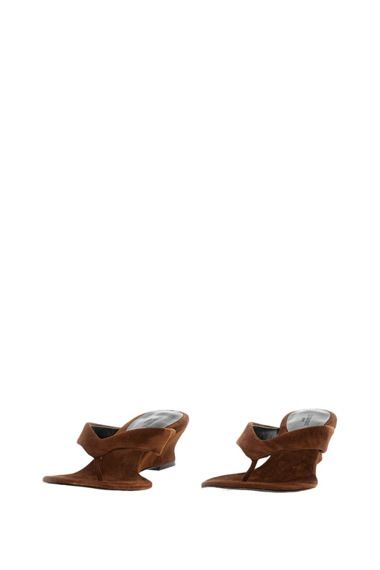 Le Monde Béryl Leather Micro Wedge Flip-Flops Sandals