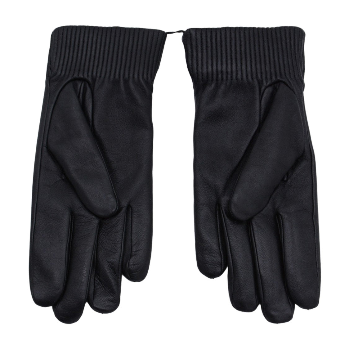 Canada Goose Smooth Leather Ribbed Cuff Button Gloves
