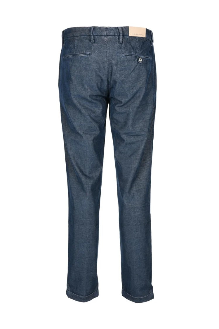Michael Coal Mid-Rise Trousers With Tapered Leg And Classic Cut