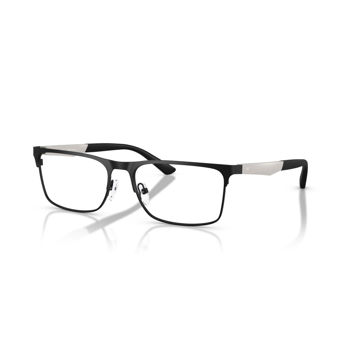 Emporio Armani 0Ea1183 Rectangular Matte Black Sunglasses With Silver Accents