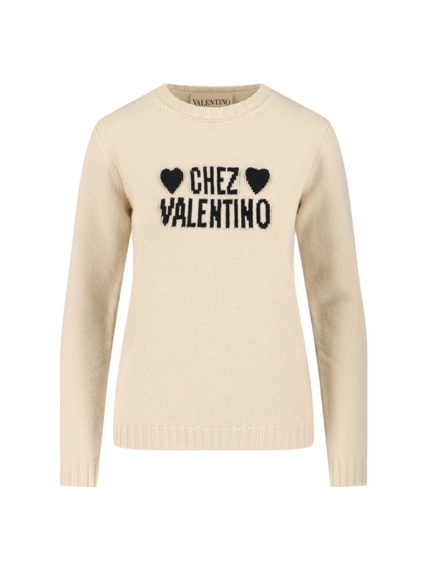 Valentino Creamy Off-White Knit Sweater