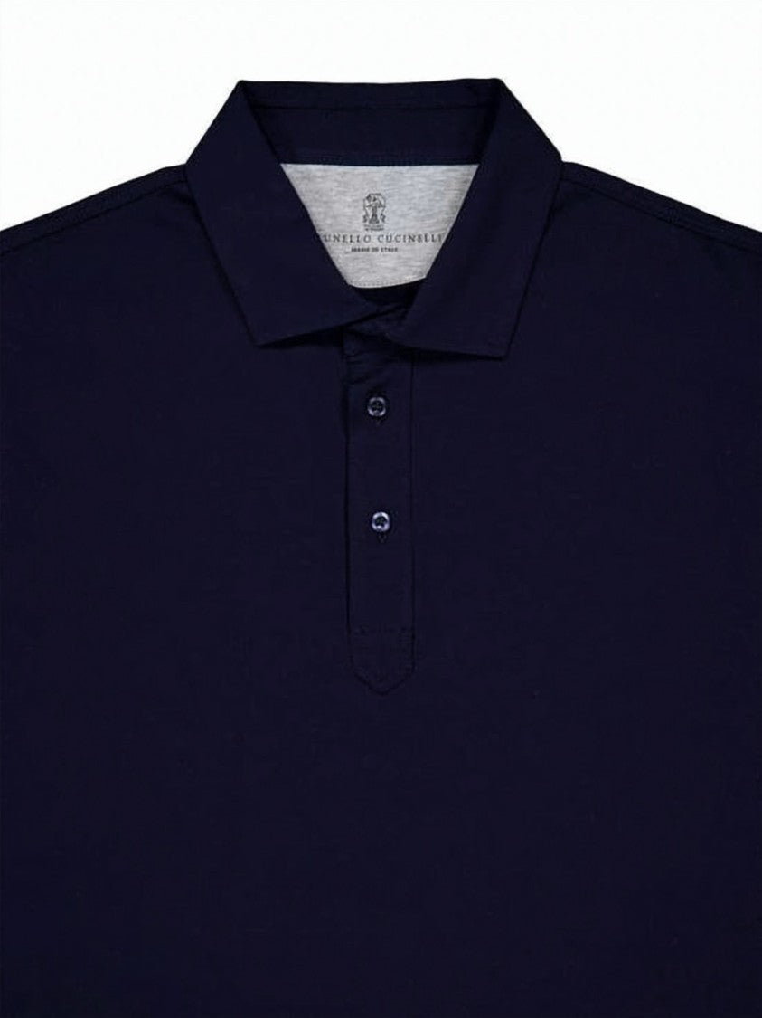 Brunello Cucinelli Smooth Cotton Jersey Polo Shirt With Classic Collar