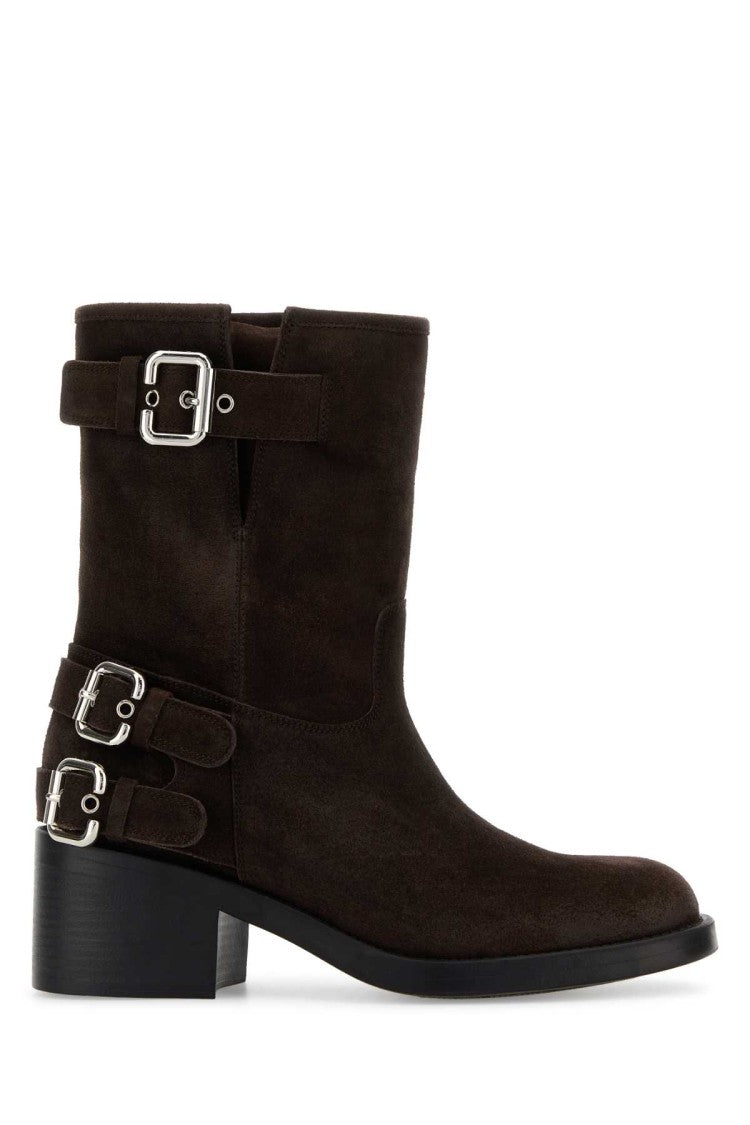 Chloé Dark Brown Suede Dakota Boots