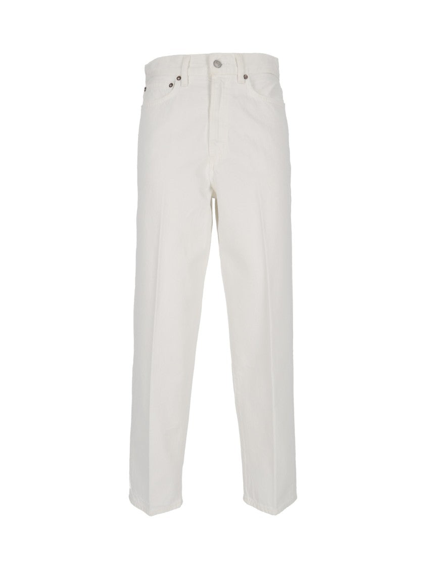 Agolde High-Rise Vintage Tapered Jeans In Off-White