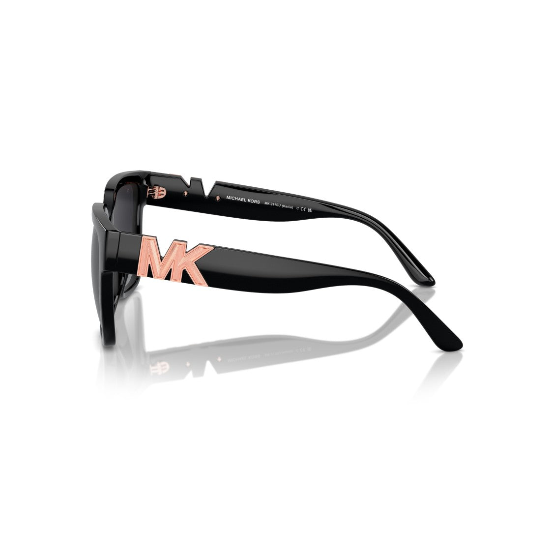 Michael Kors 0Mk2170u Oversized Square Sunglasses In Glossy Black With Gradient Lenses