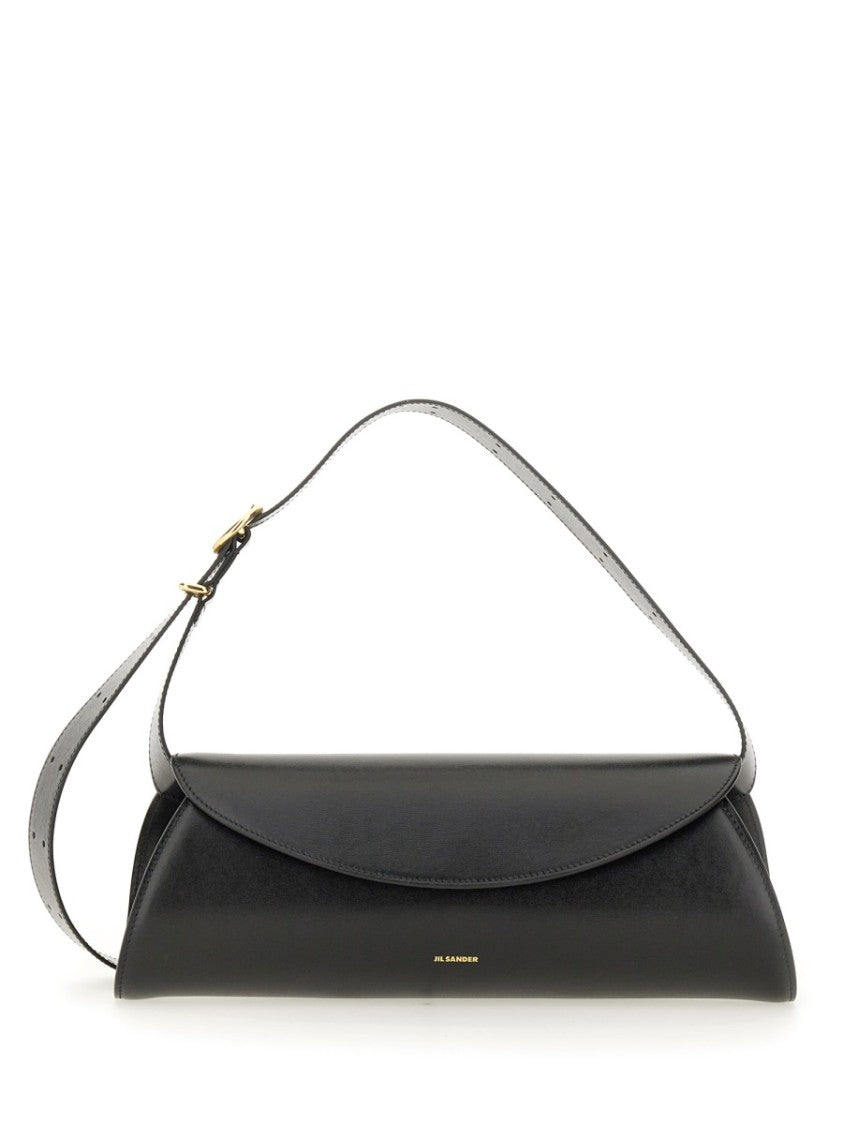 Jil Sander Black Cannoli Calfskin Elongated Bag