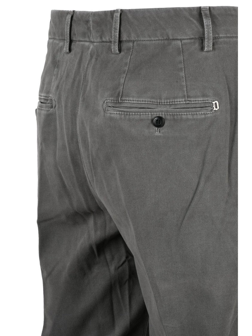 Dondup Grey James Straight-Leg Stretch Cotton Trousers