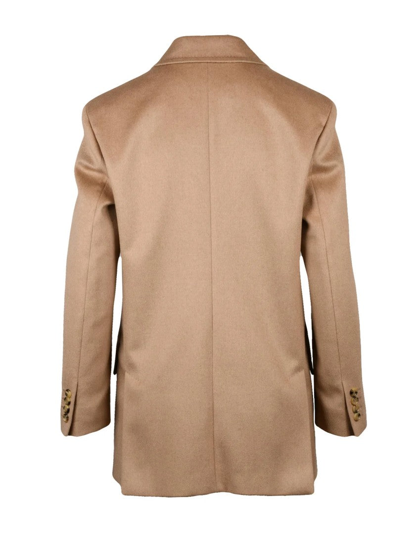 Max Mara Beige Camel Double-Breasted Jacket