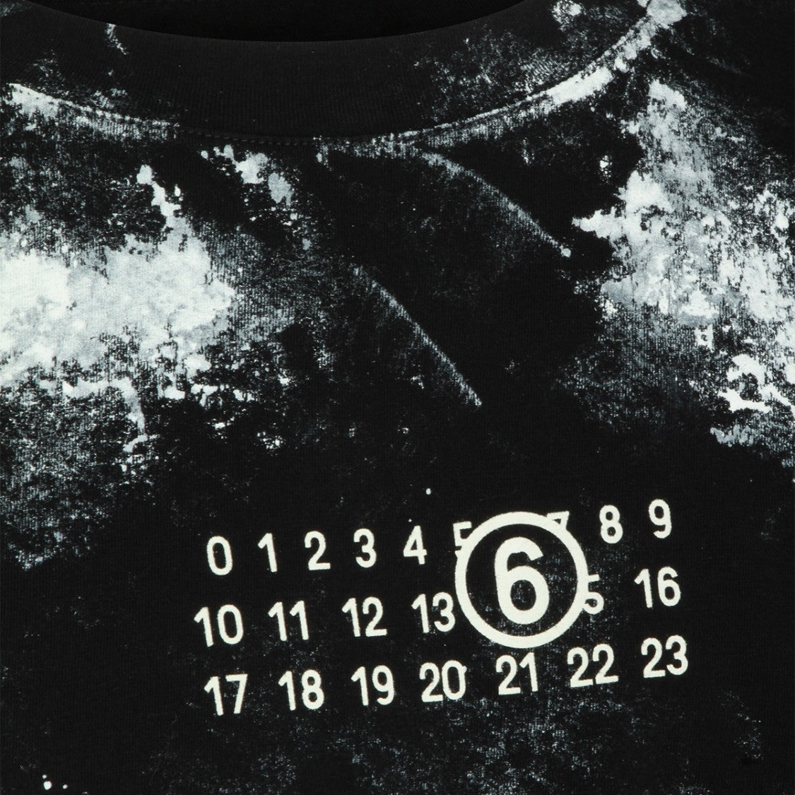 Mm6 By Maison Margiela Short-Sleeved T-Shirt With Abstract Cloud Pattern And Numeric Detail