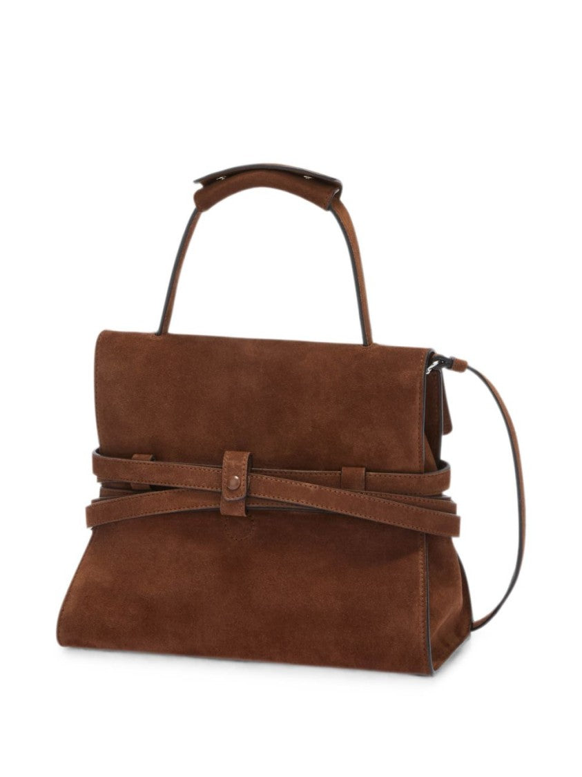 Moschino Brown Suede Layered Strap Handbag