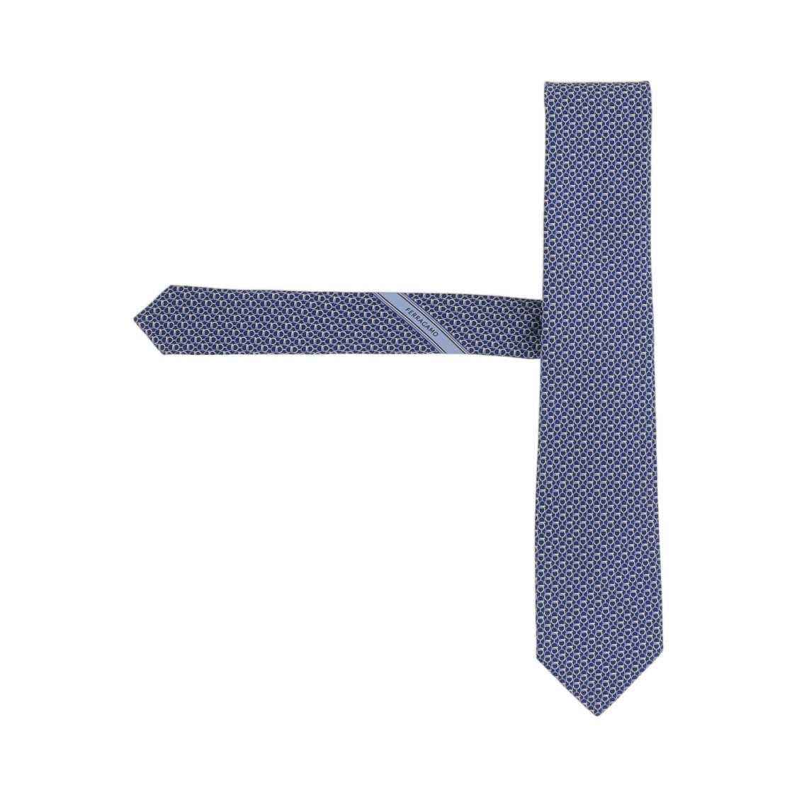 Salvatore Ferragamo Blue Patterned Silk Tie