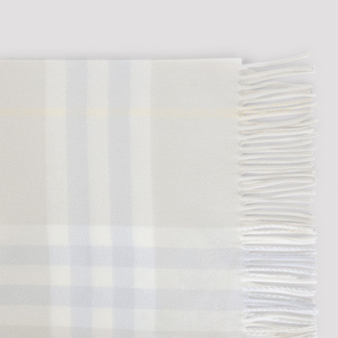 Burberry Rectangular Cashmere Scarf With Subtle Plaid Pattern