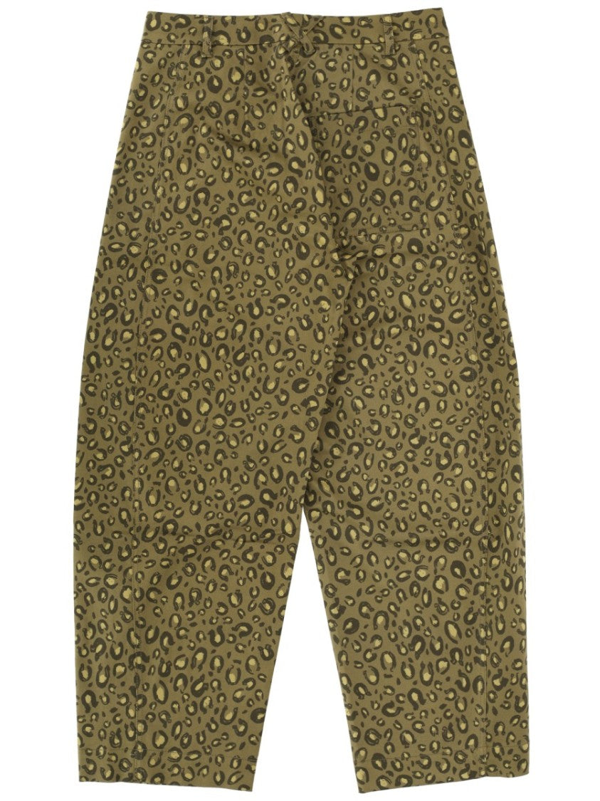 Ps Paul Smith Animal Print Cropped Cotton Pants